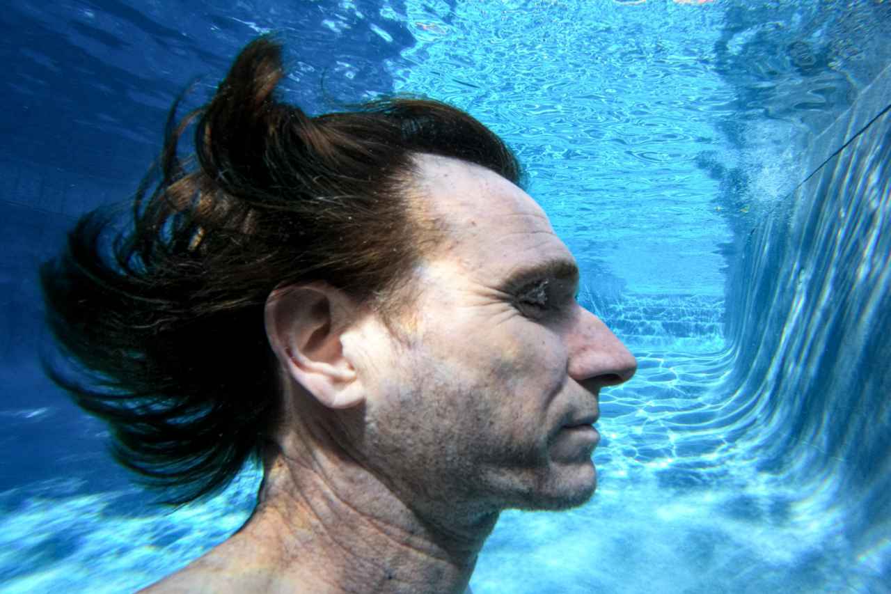 Man under water