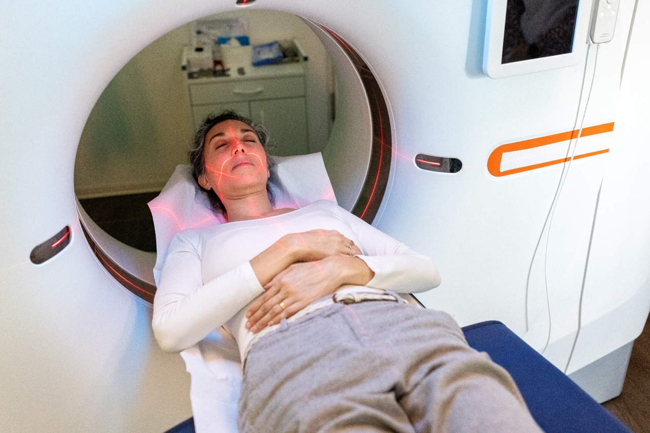 Person lying calmly in an MRI machine