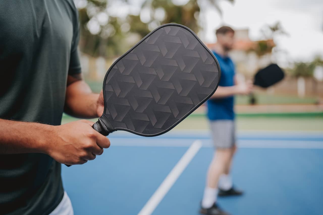 Extreme Close up of a pickleball paddle