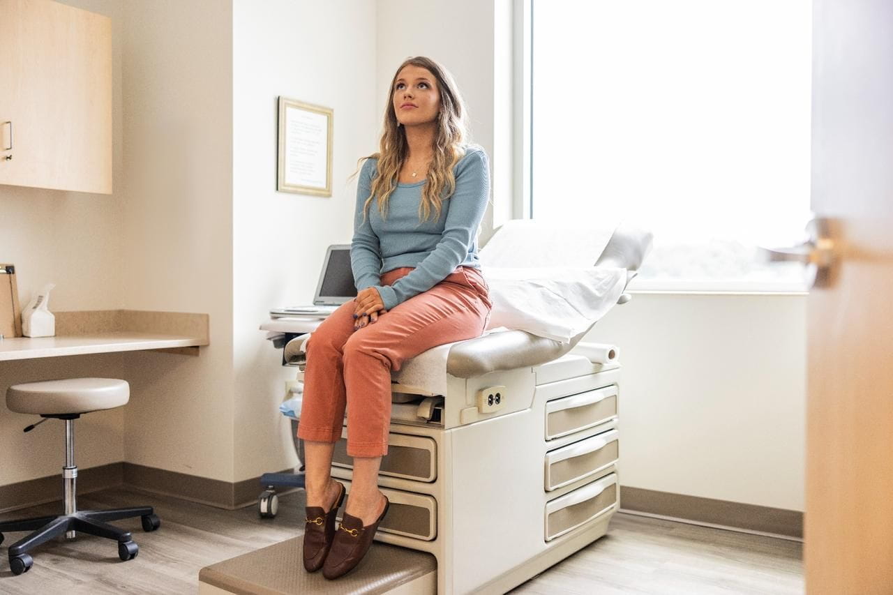 Woman waiting for doctor results