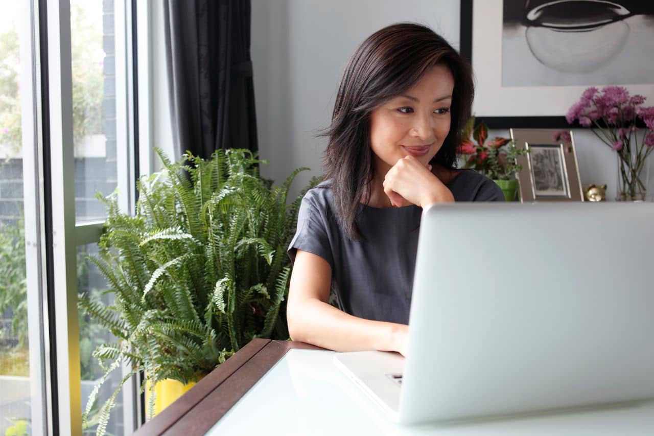 Woman with a computer