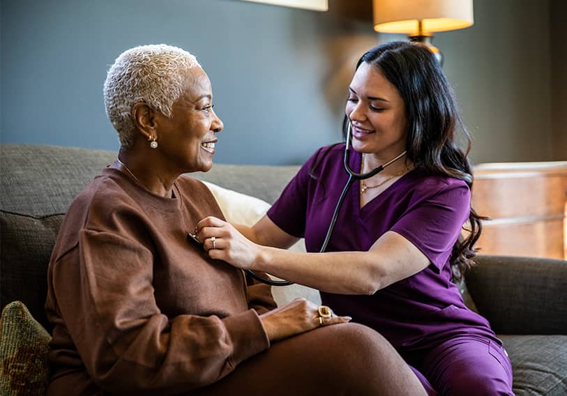 Home Health Nurse and Patient