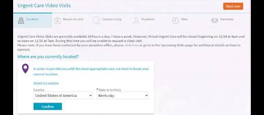 Urgent Care Video visit location