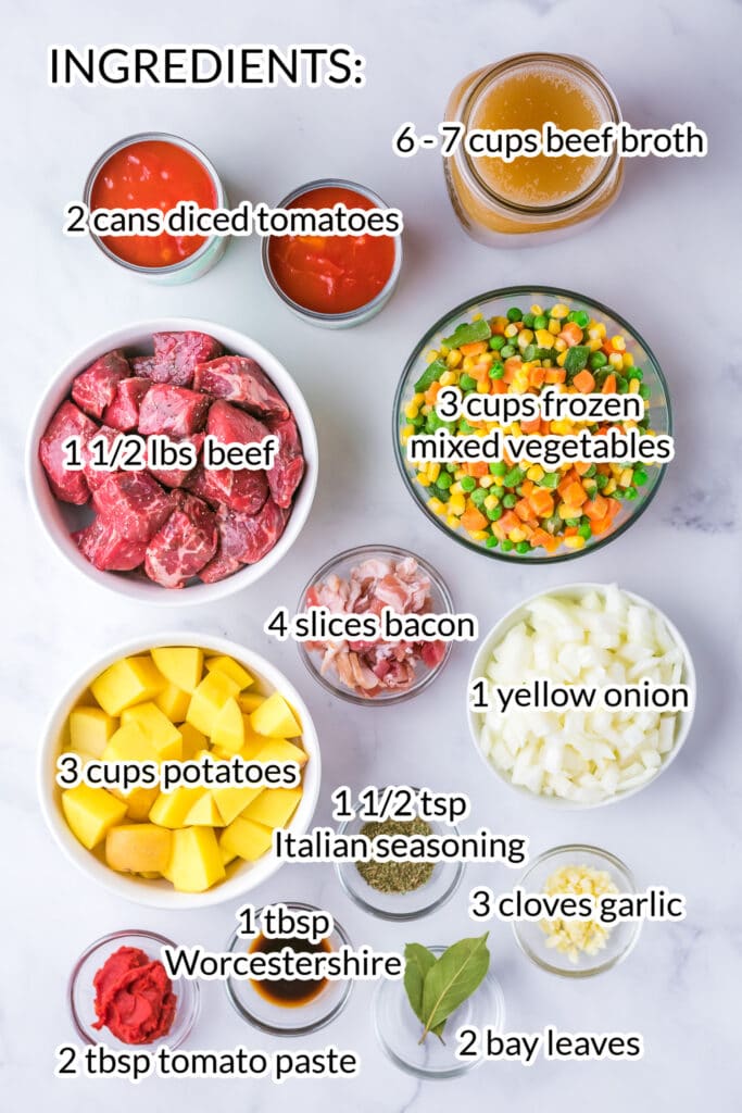 beef and vegetable soup ingredients