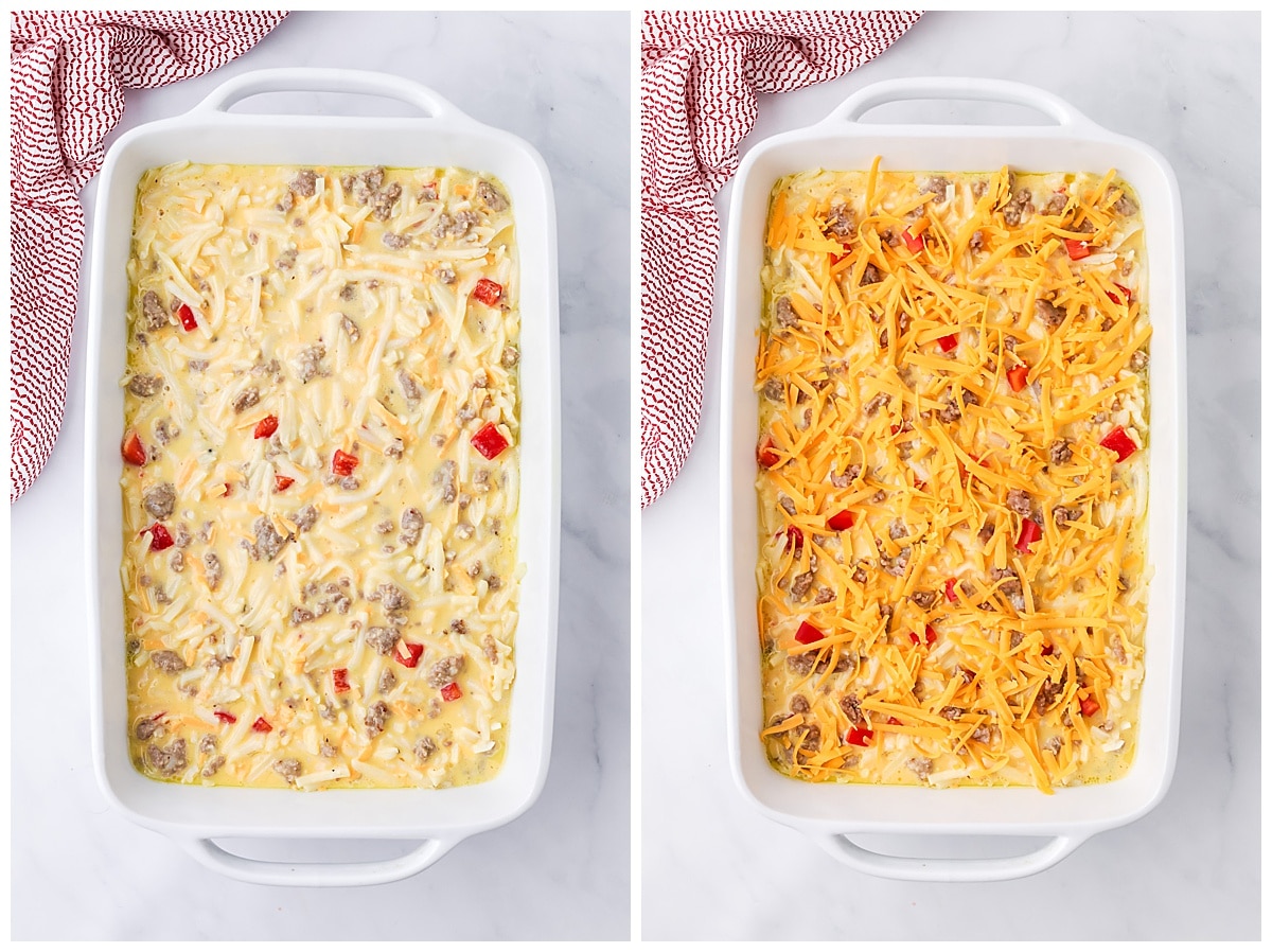 breakfast casserole ready to bake