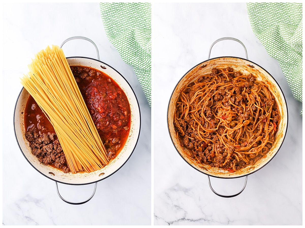 cooking noodles for one pot taco spaghetti