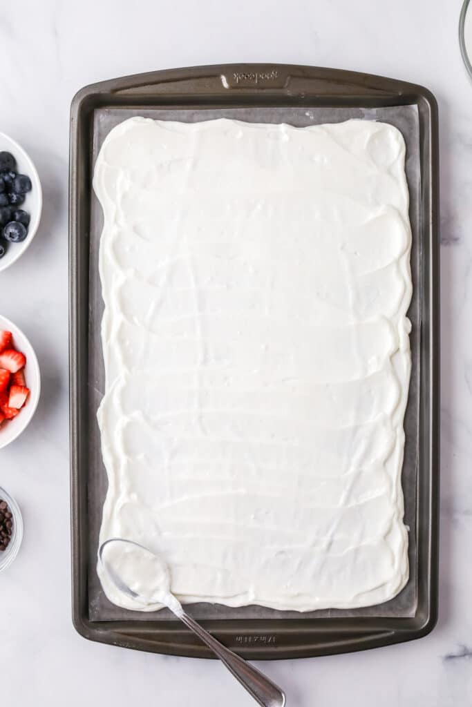 making. yogurt bark