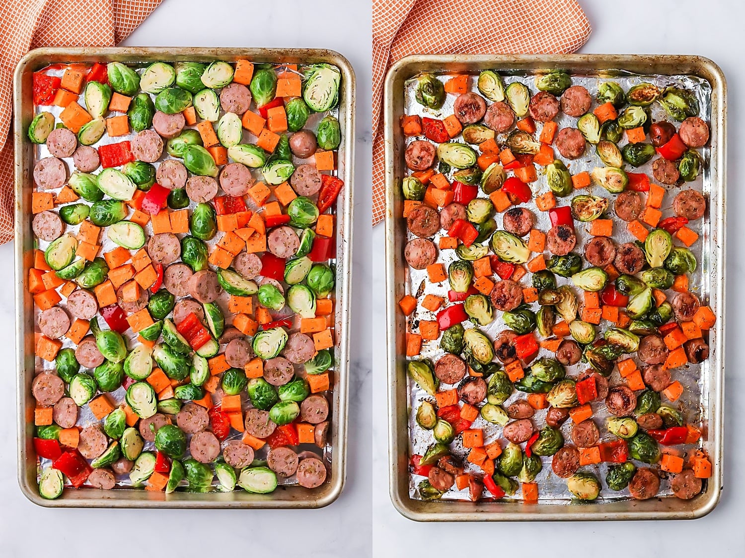 sheet pan sausage and veggies