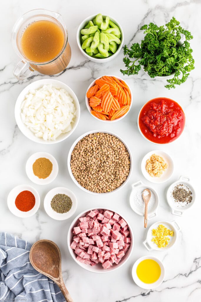 lentil stew ingredients