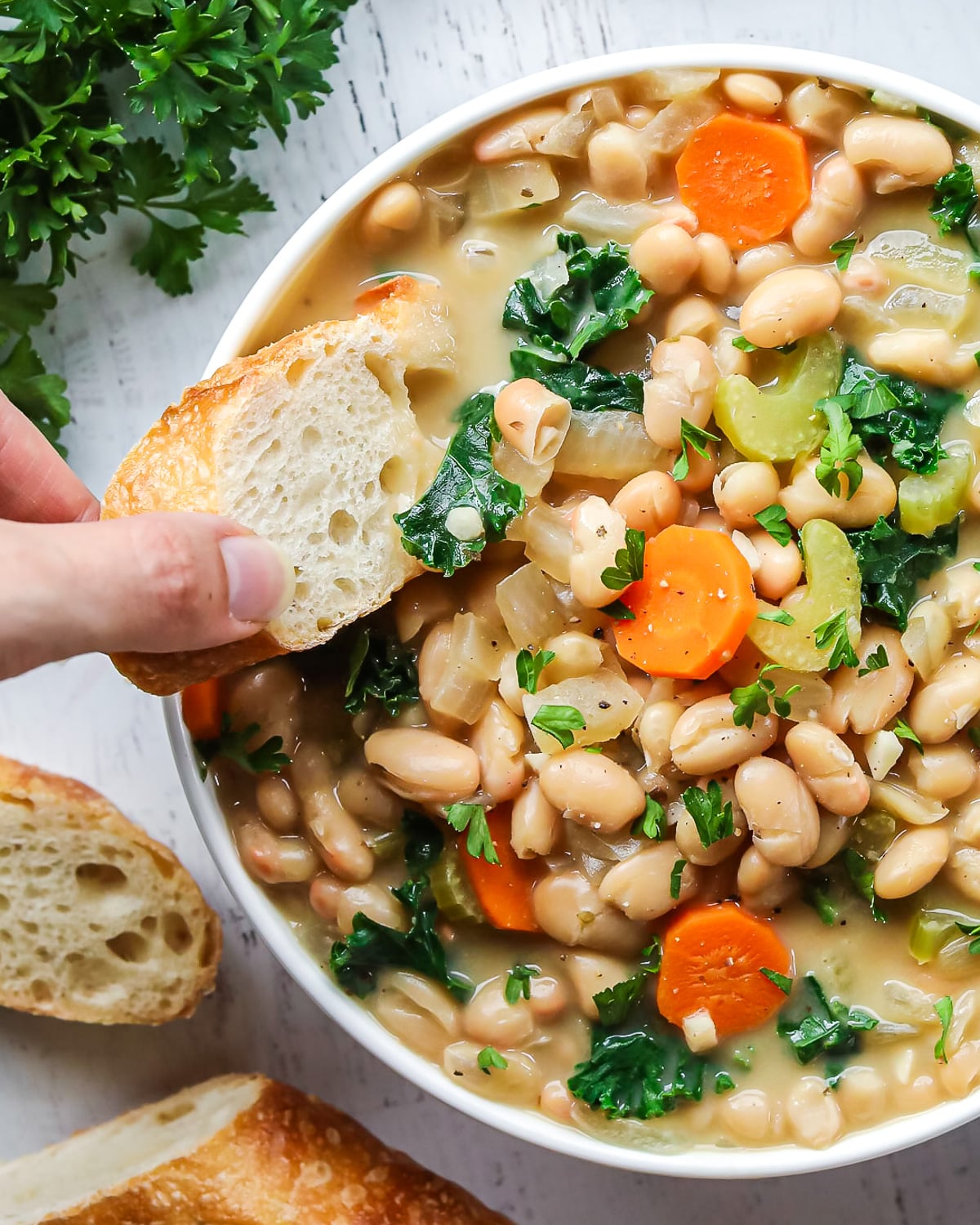 white bean vegan soup