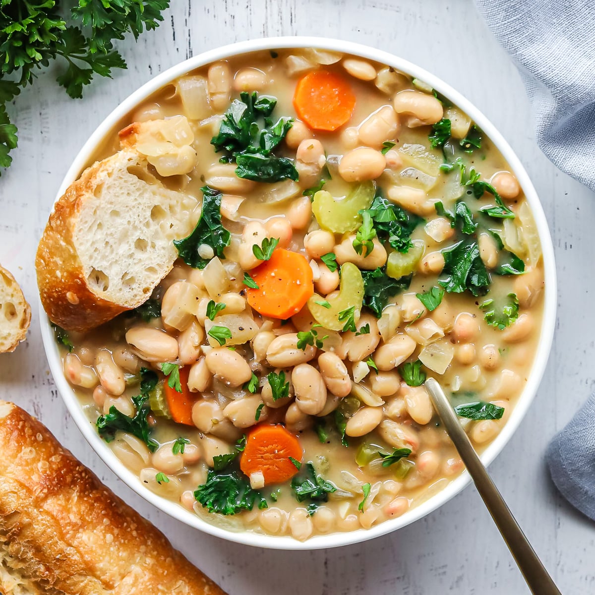 white bean vegan soup
