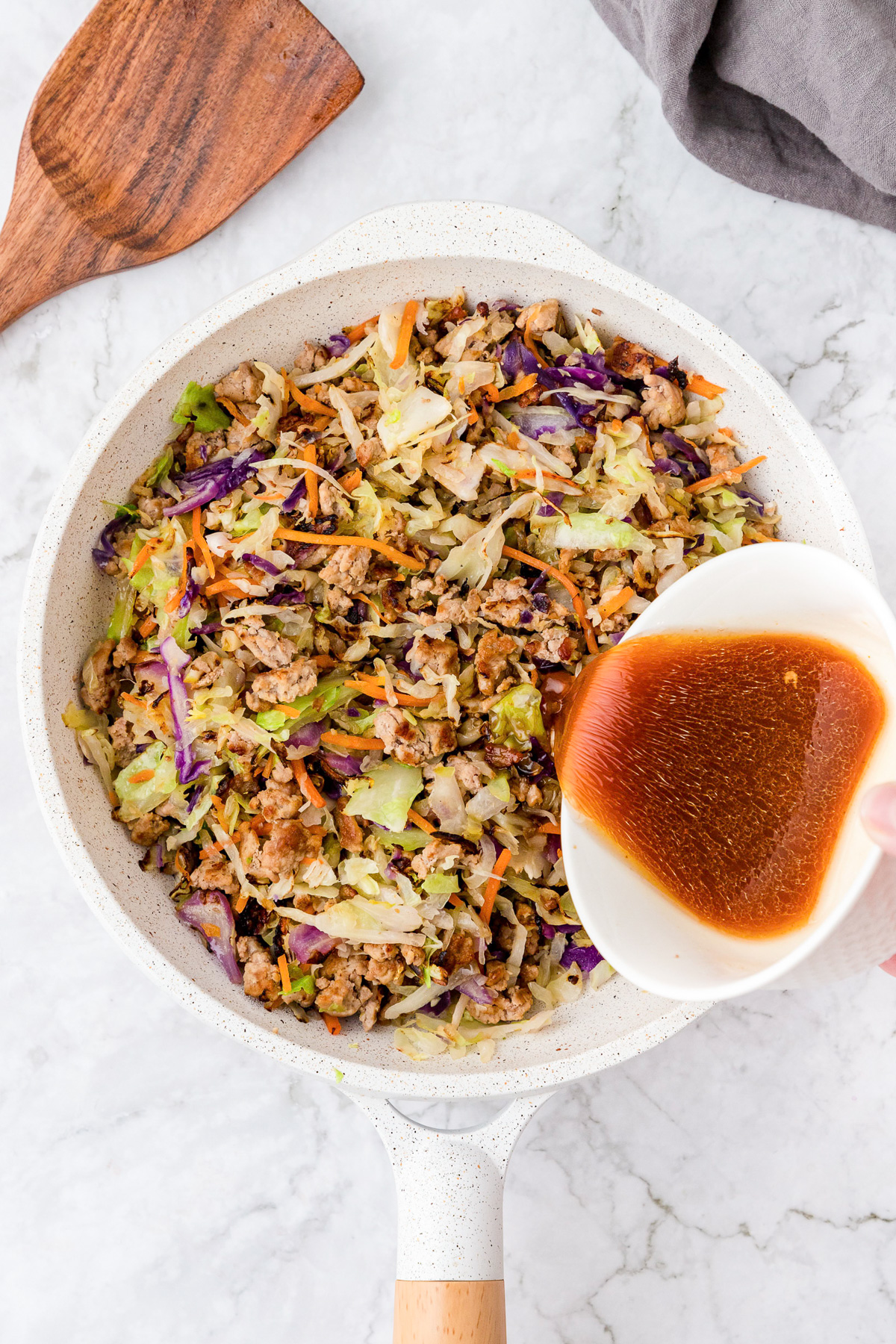 cooking egg roll bowl