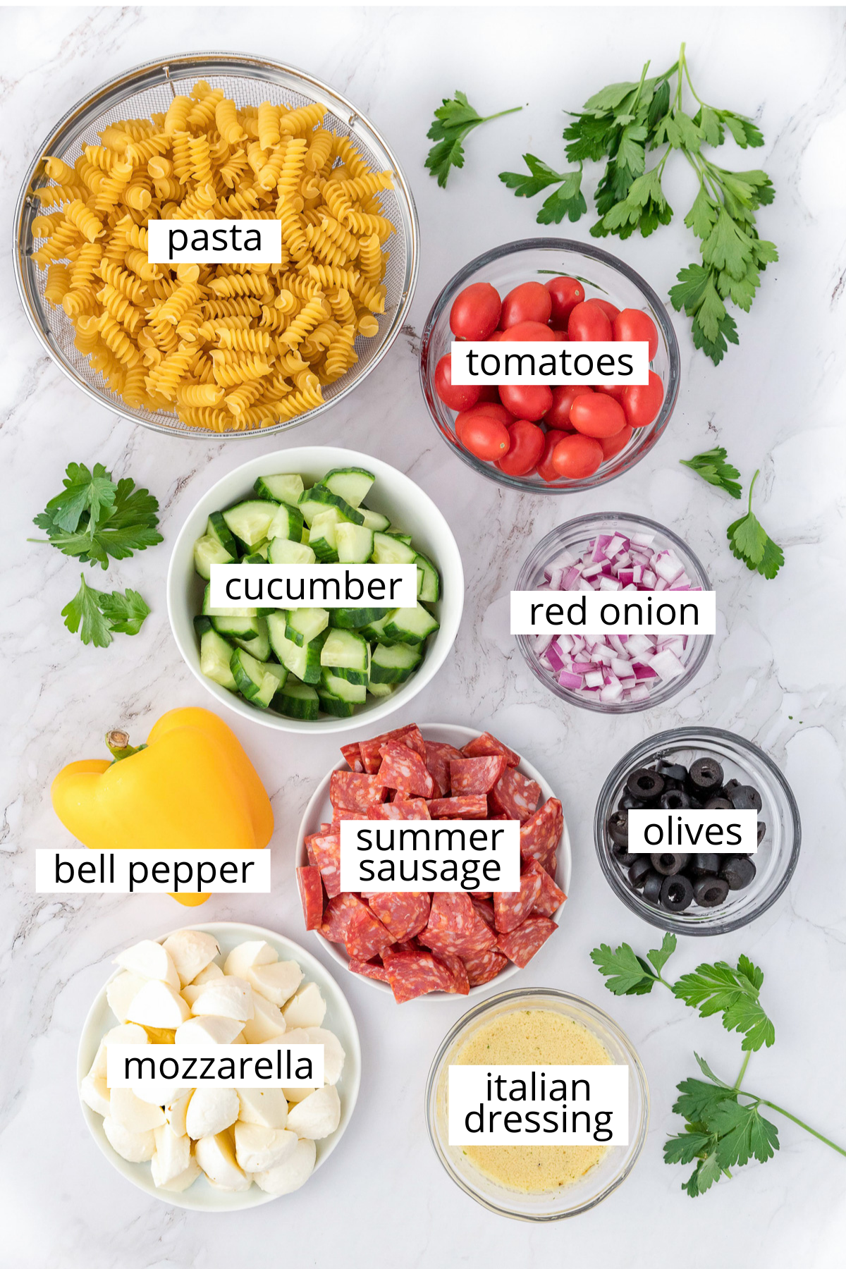 pasta salad ingredients