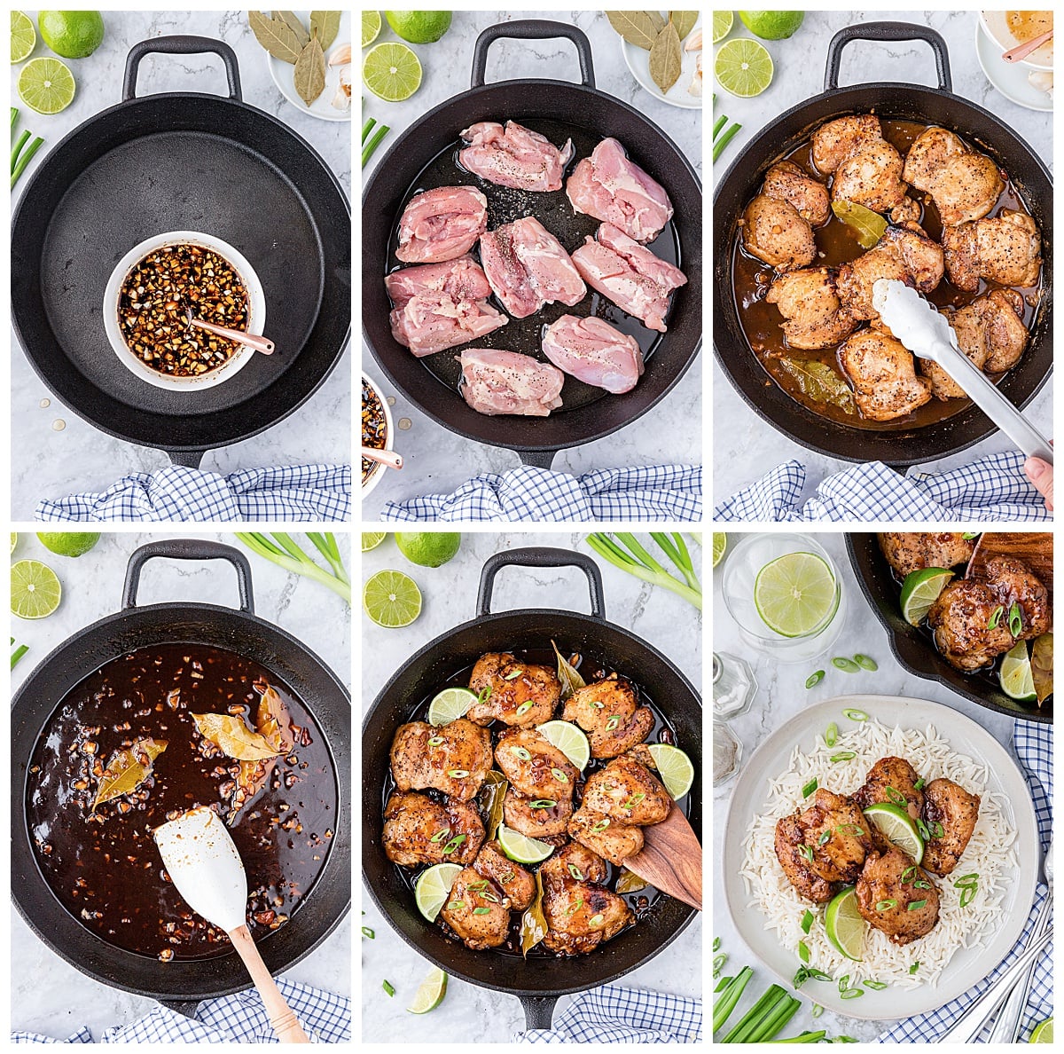 Step by step how to make chicken adobo.