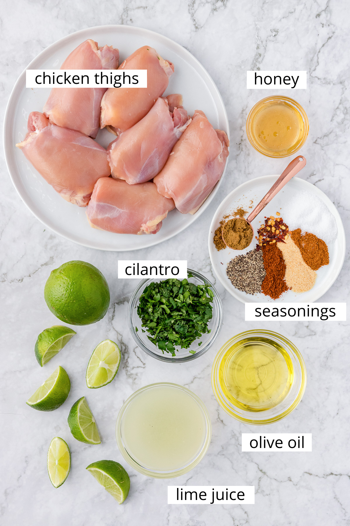 Cilantro lime chicken ingredients.