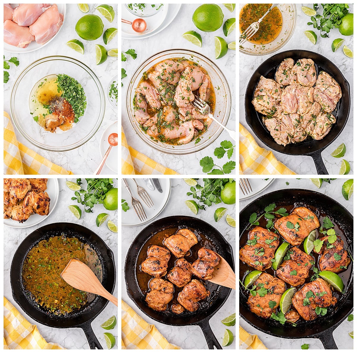 How to make cilantro lime chicken step by step.