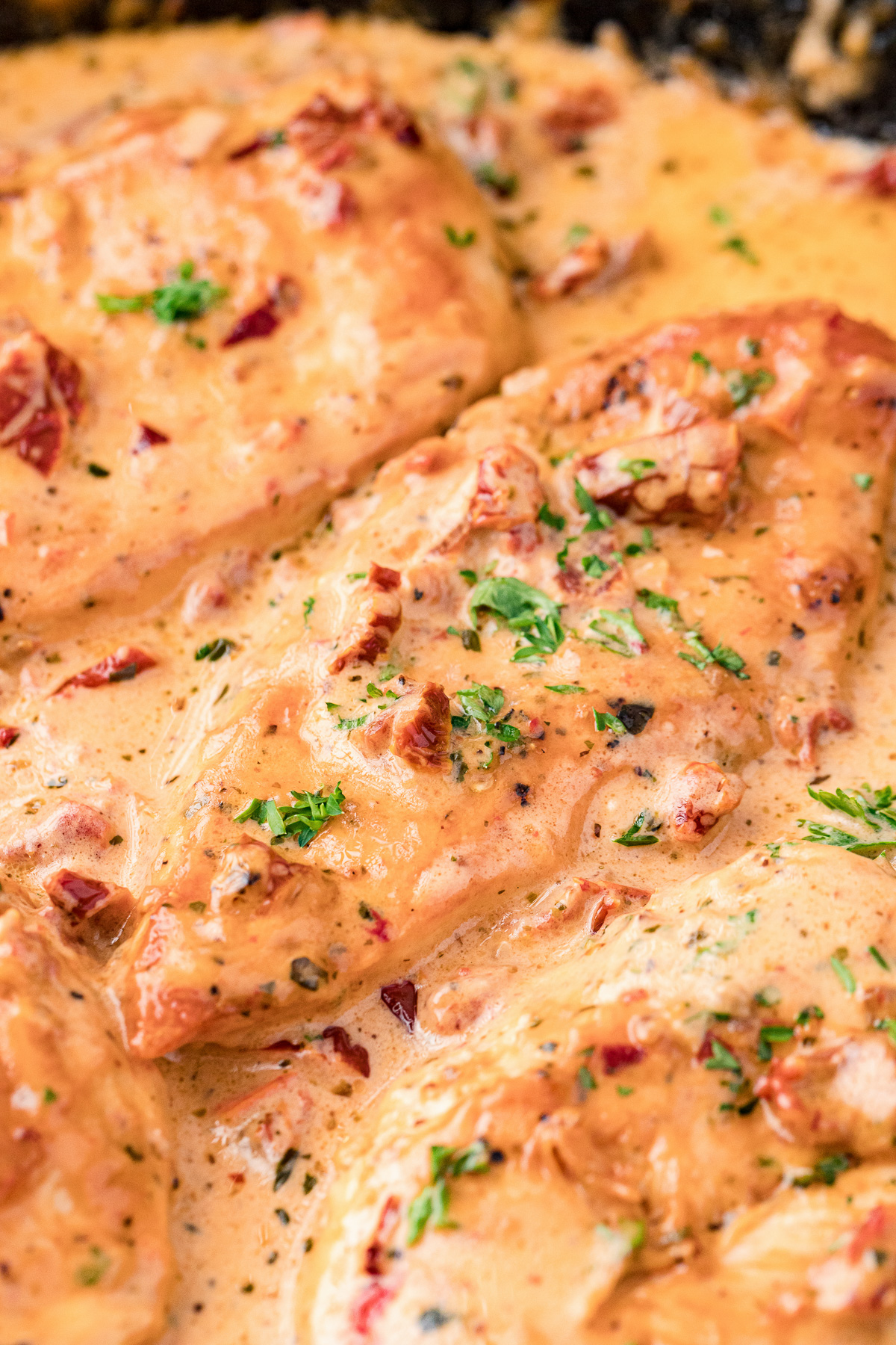 Marry me chicken in skillet.