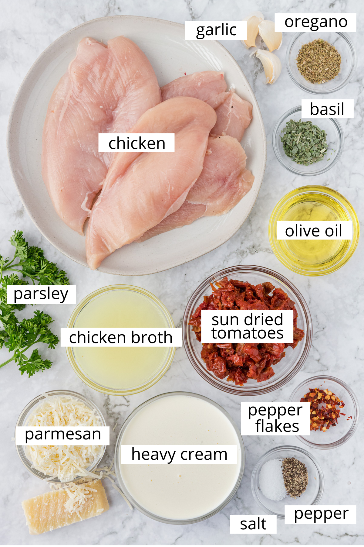 Marry me chicken ingredients.