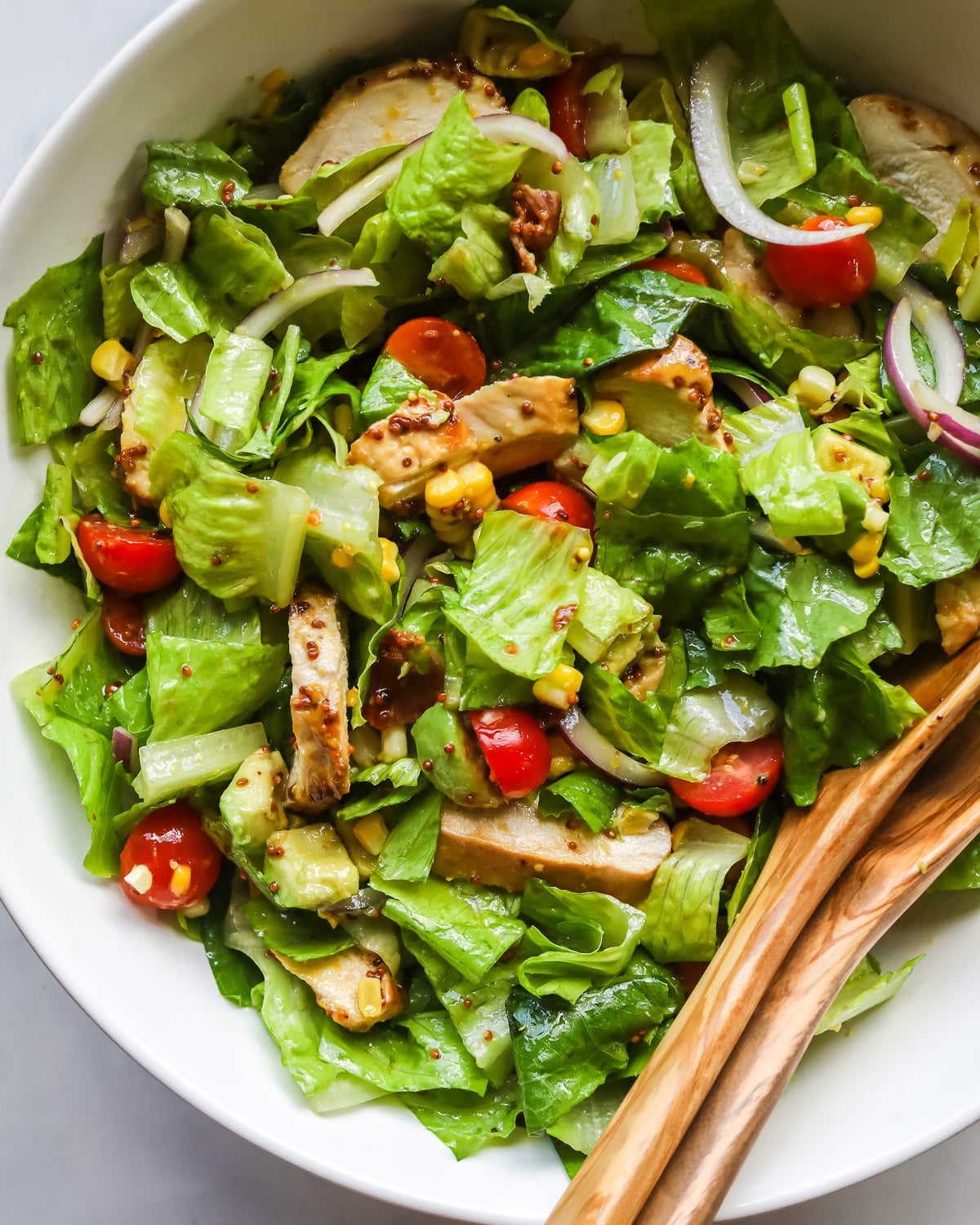 Honey mustard chicken salad ready to eat.
