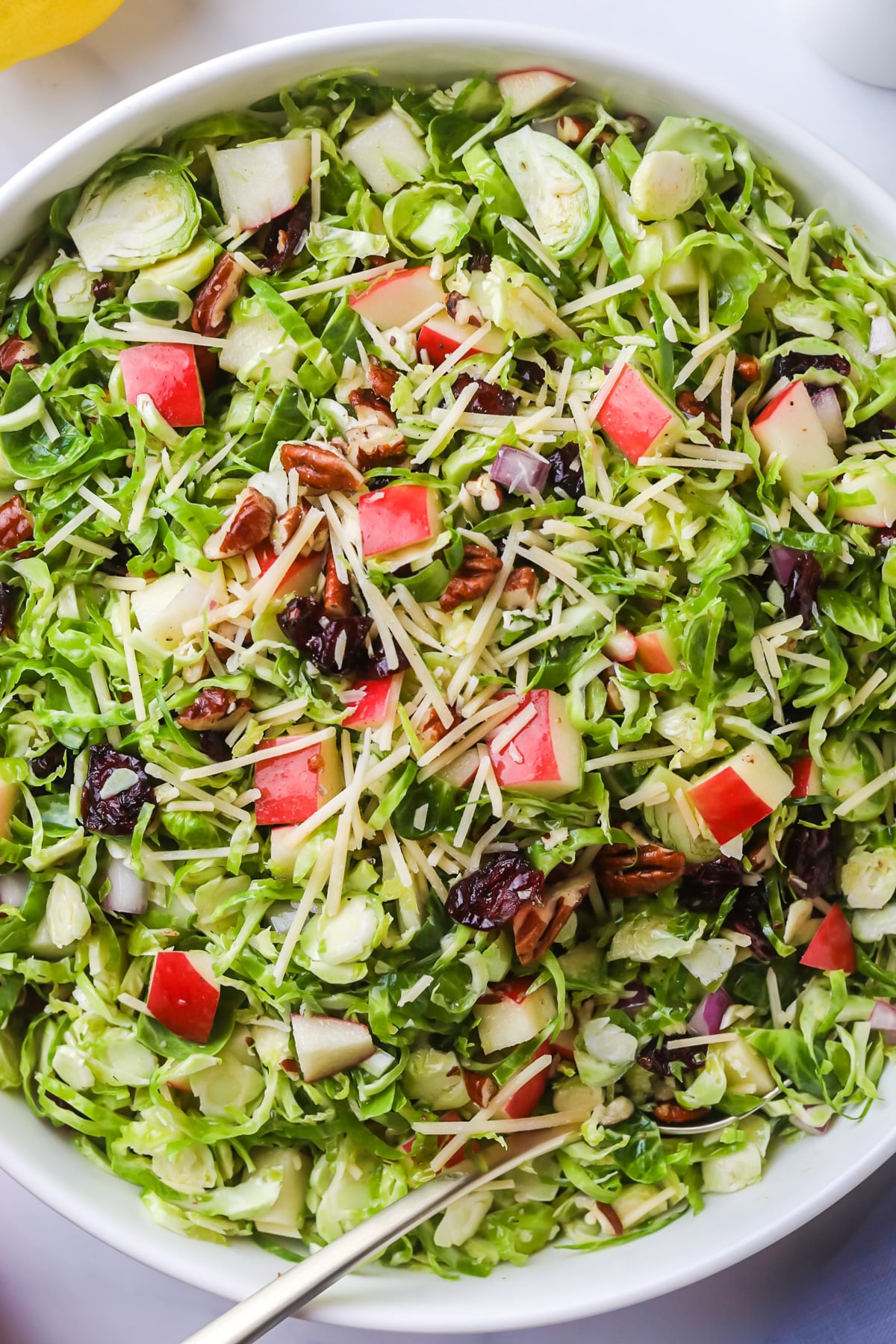 Brussels sprout salad with apples.