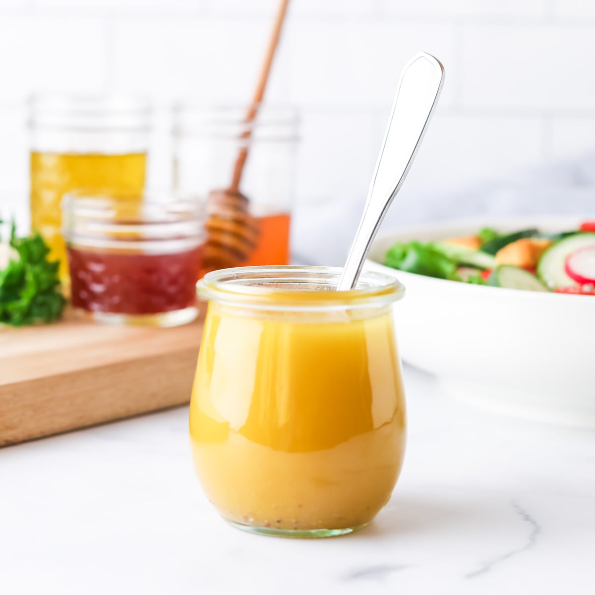 Everyday salad dressing in a jar.