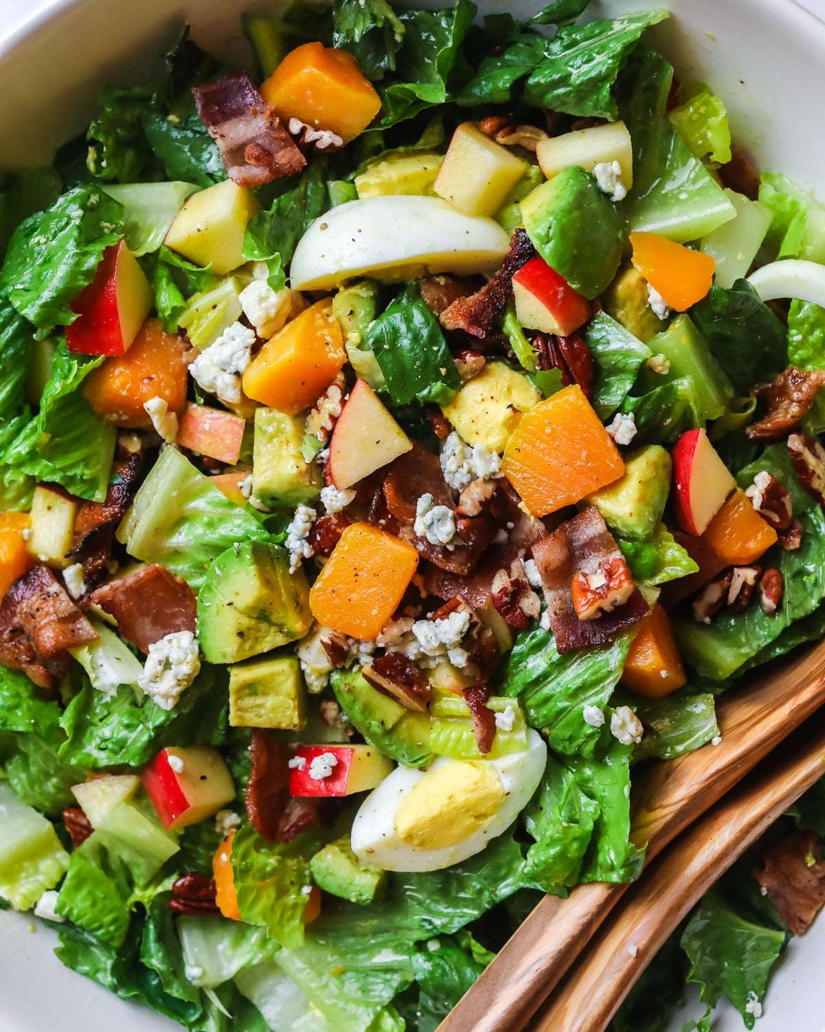 Fall cobb salad with blue cheese.
