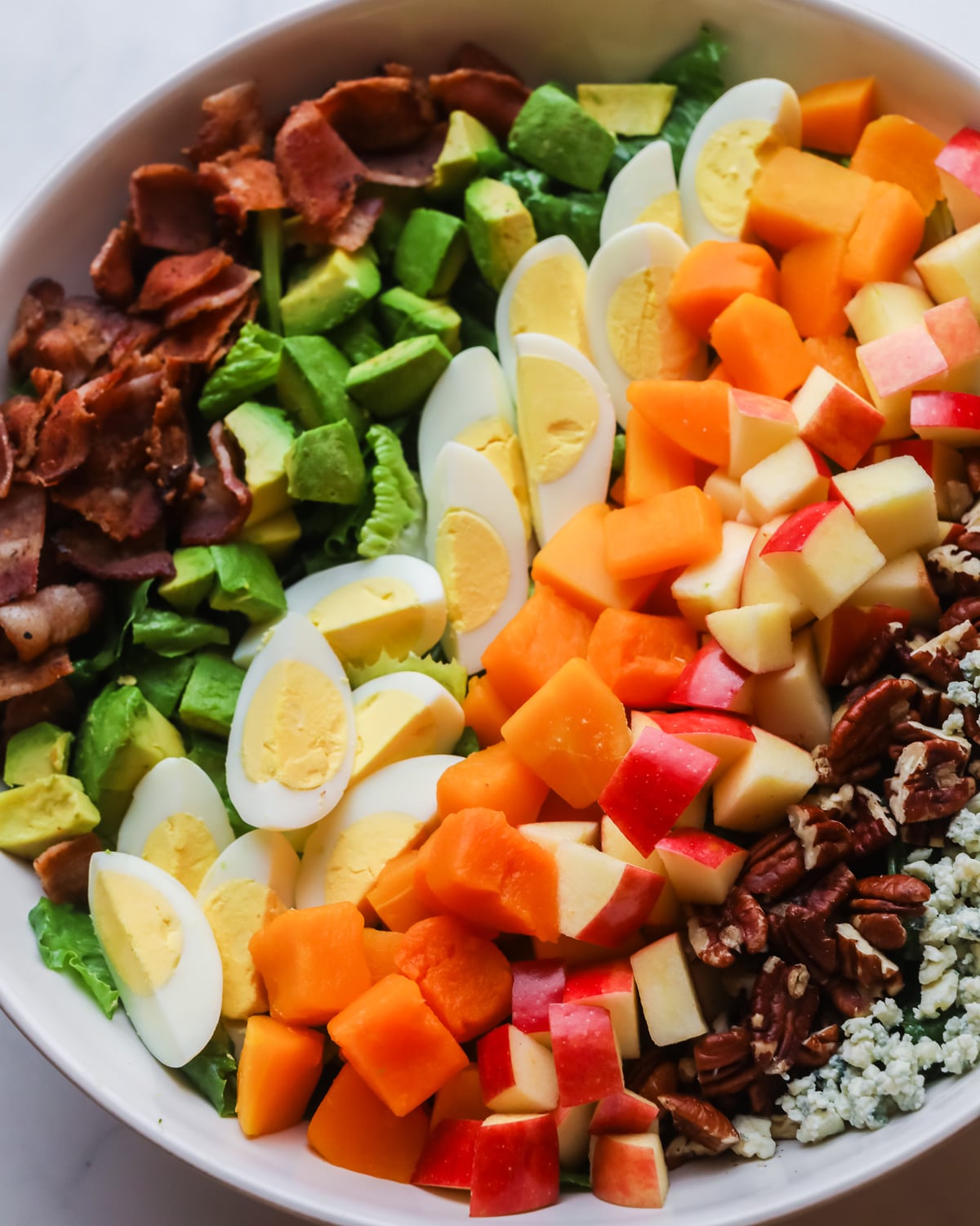 Fall cobb salad in a bowl.
