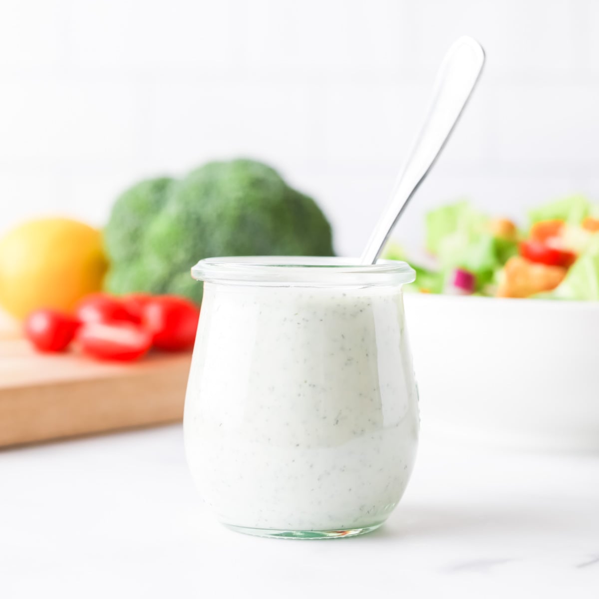 Healthier ranch dressing in a jar.