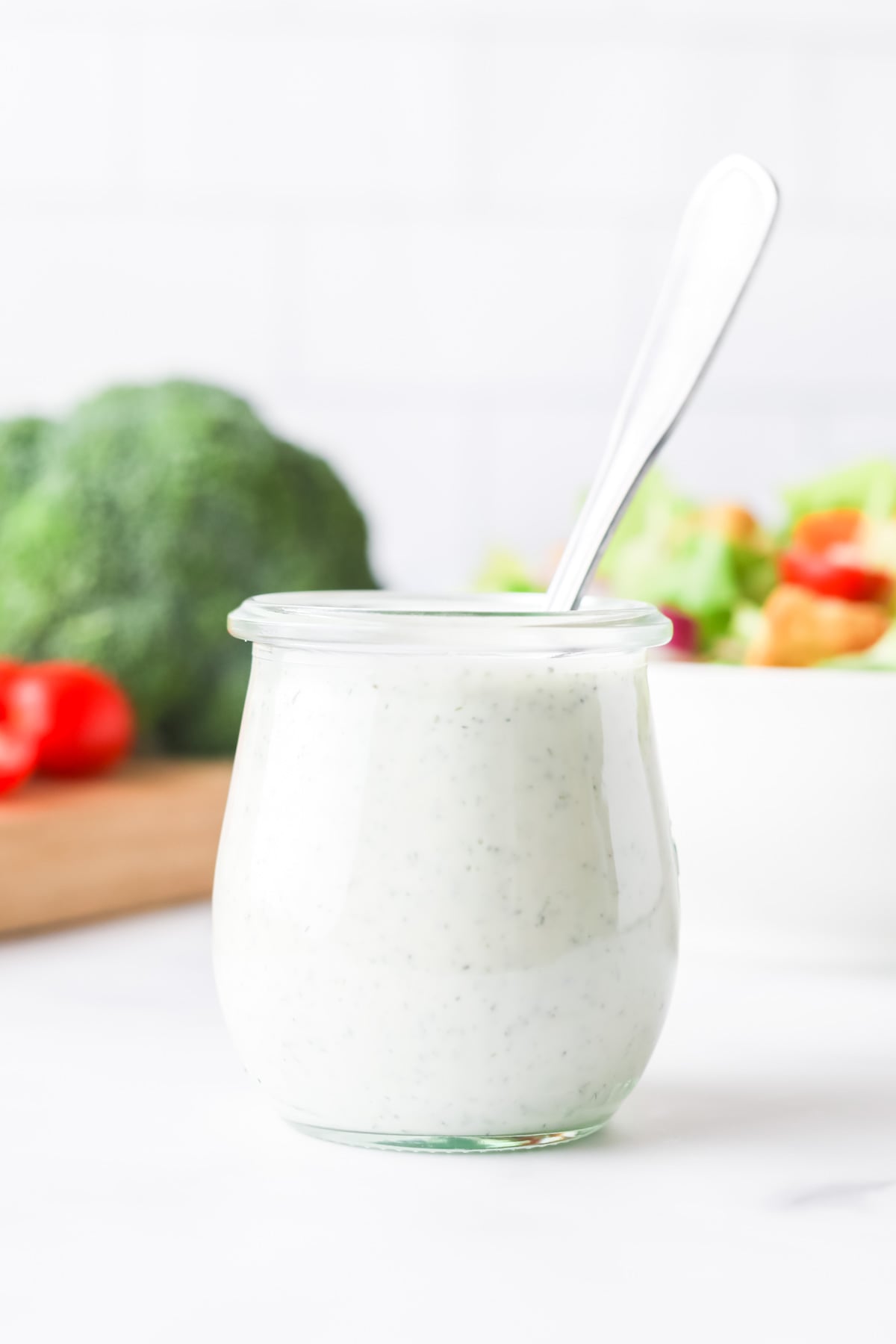 Healthier ranch dressing in a jar.