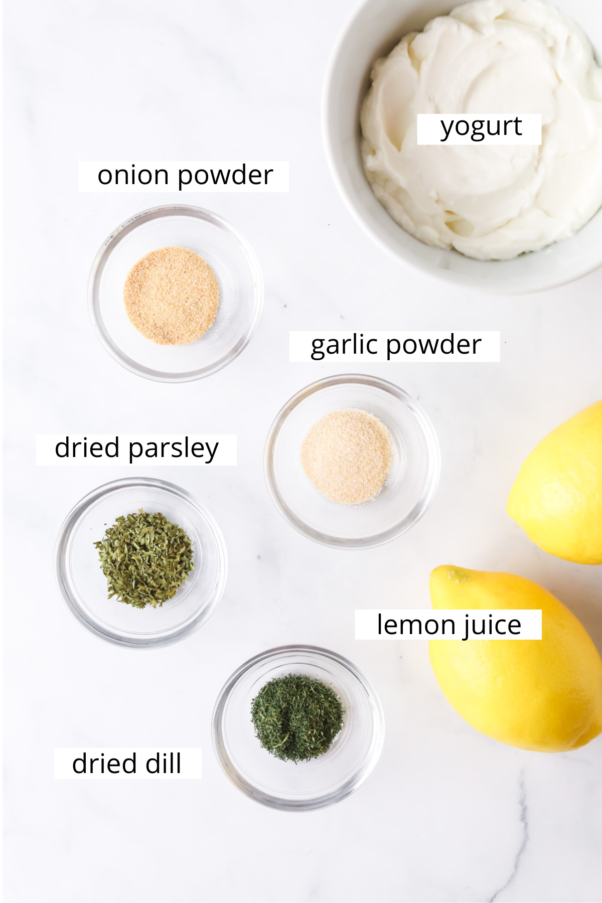 Healthier ranch dressing ingredients.