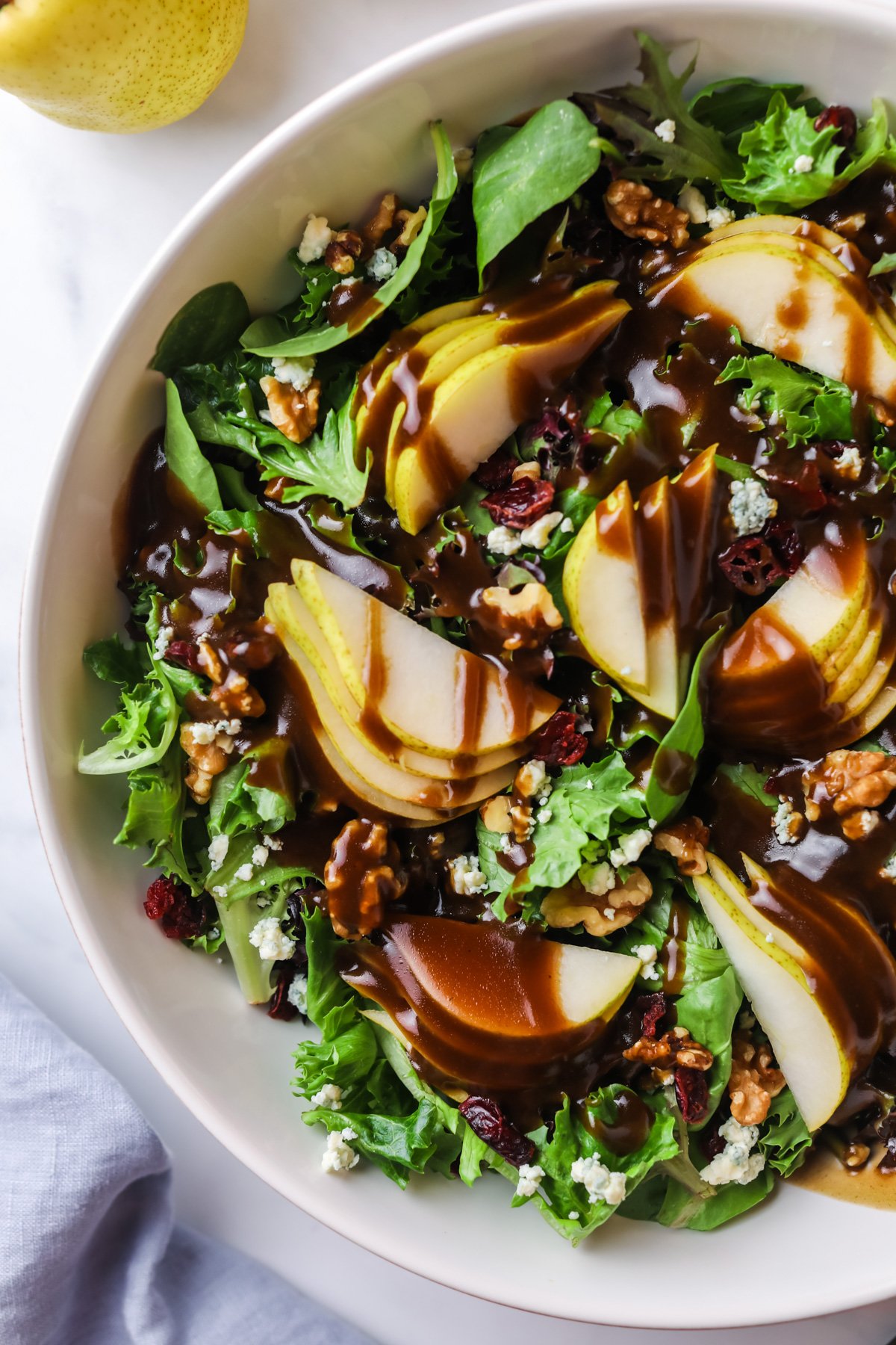 Pear salad with balsamic vinaigrette.