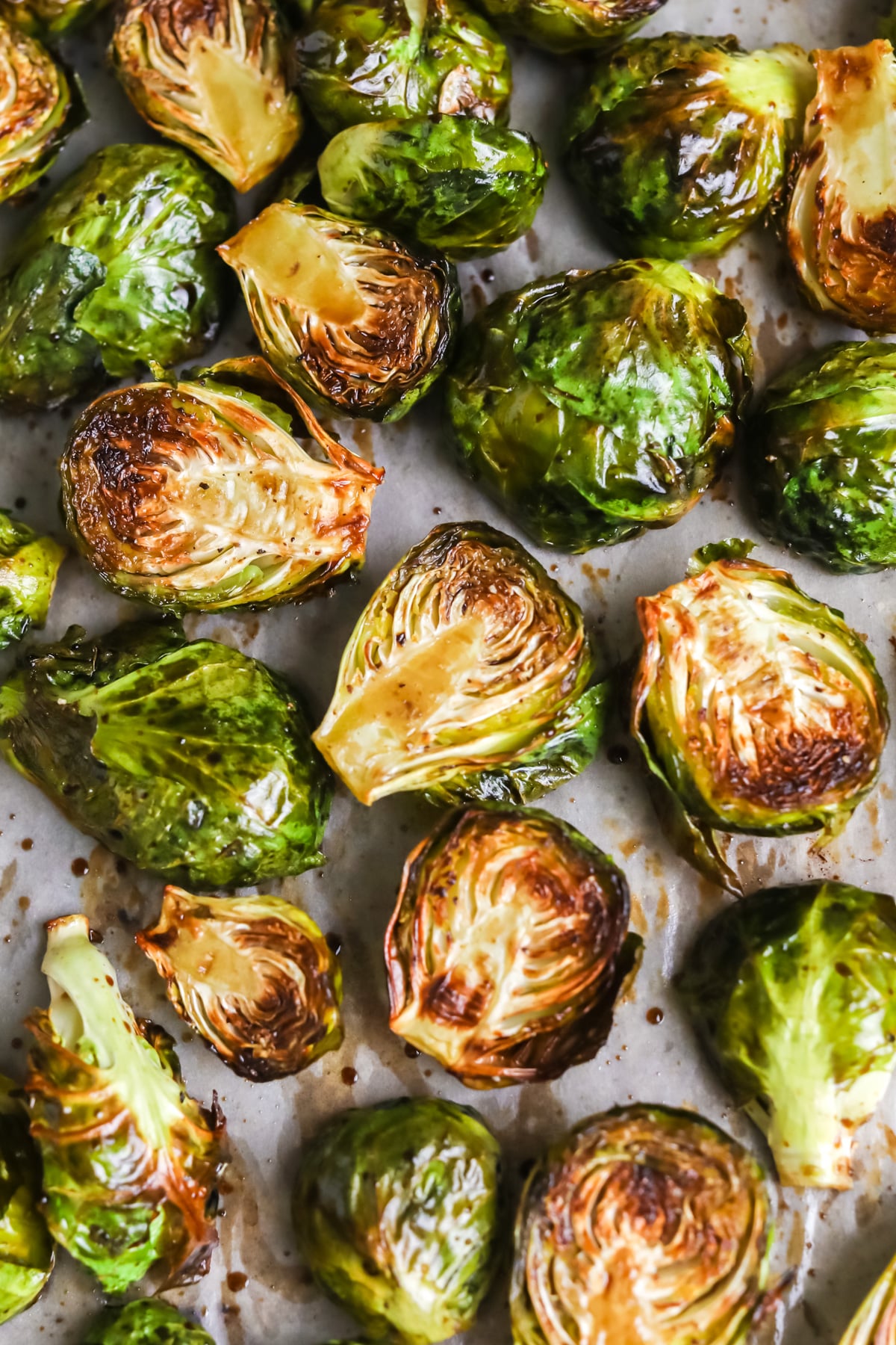 Baking honey balsamic brussels.