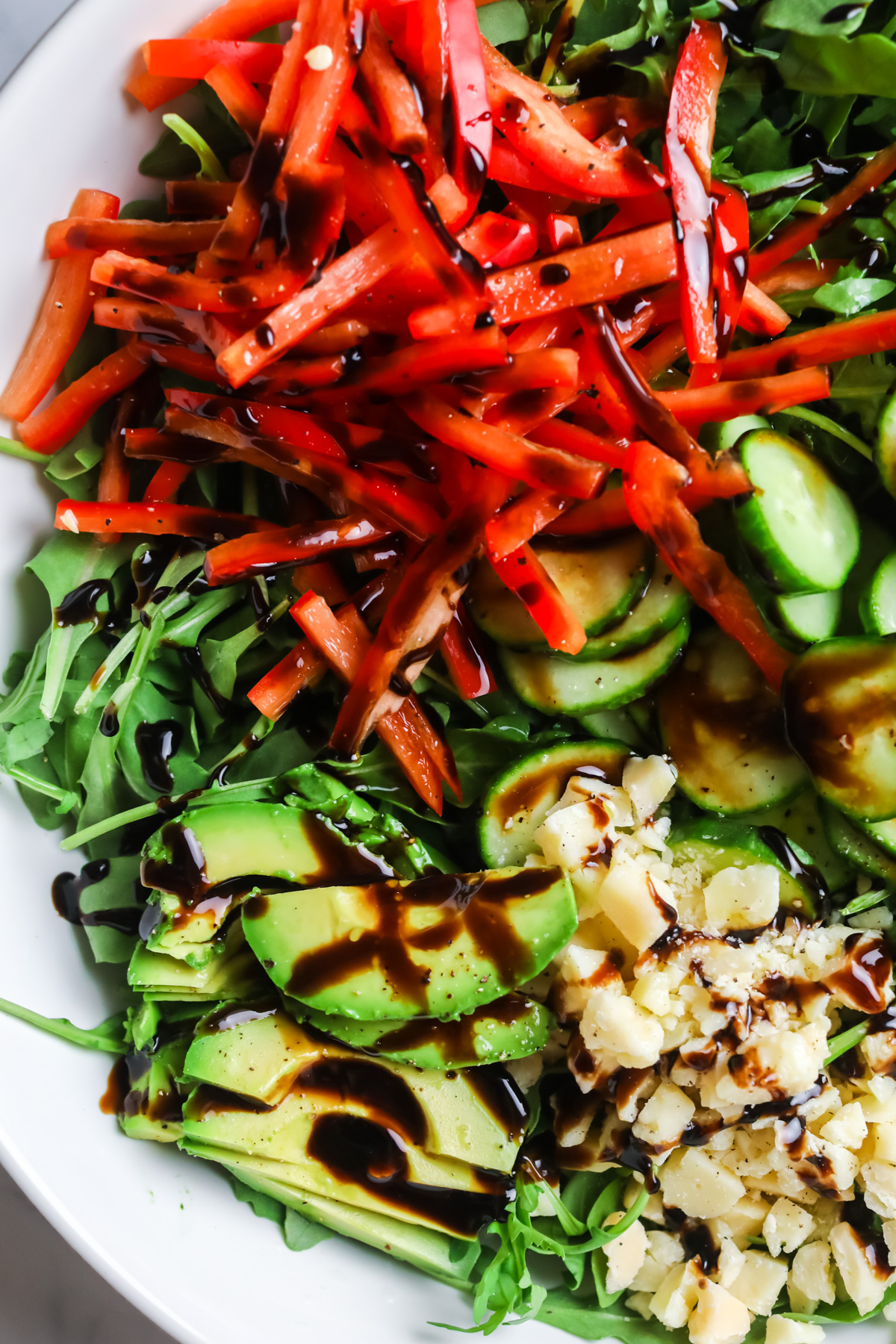 The bella hadid salad with balsamic glaze.