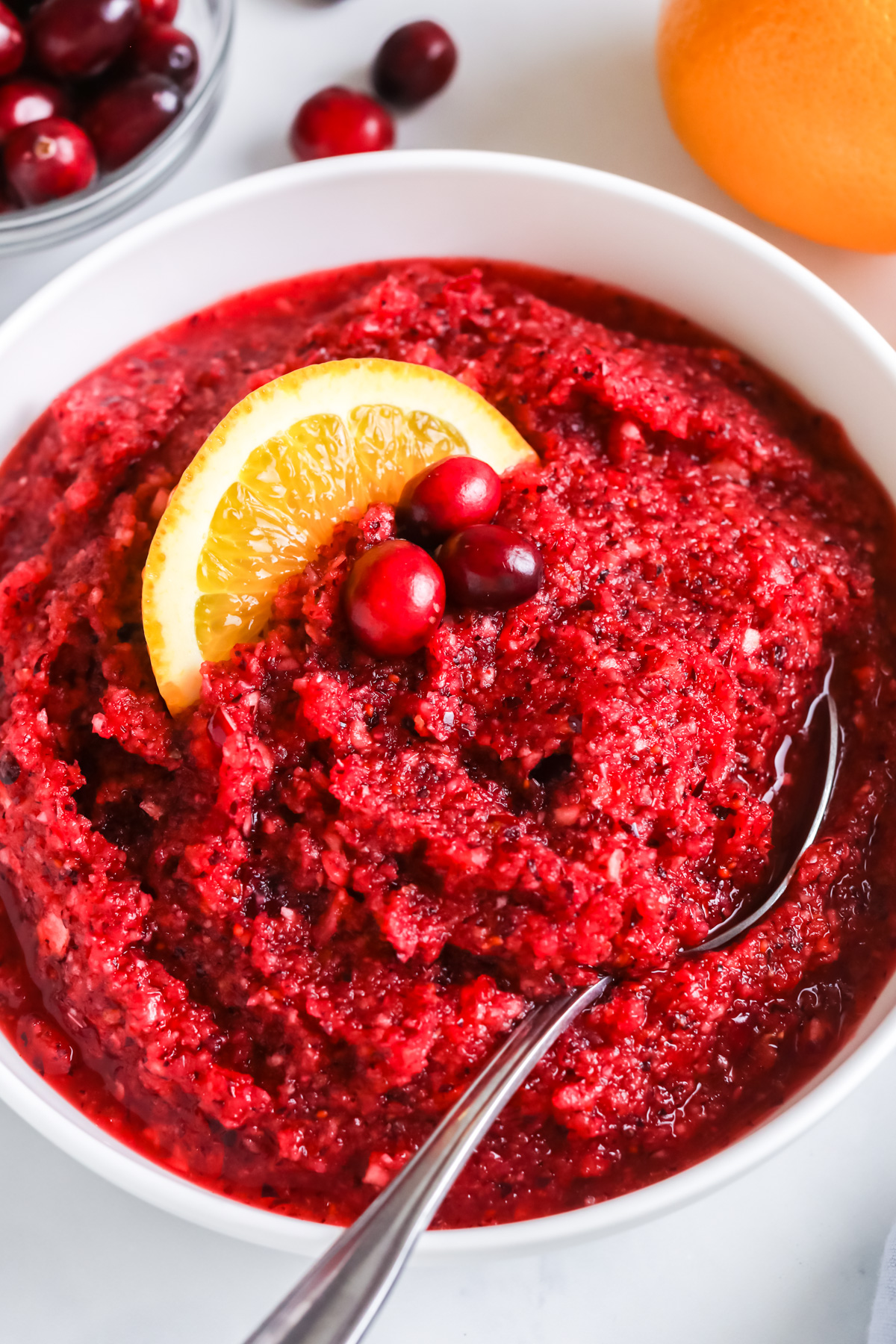 Cranberry relish ready to serve.