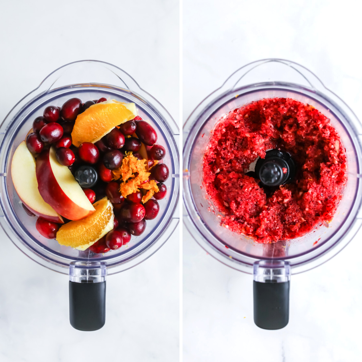 Cranberry relish in blender.
