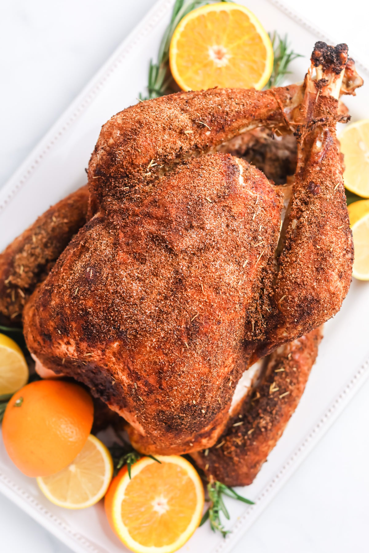 Roast turkey ready to serve.
