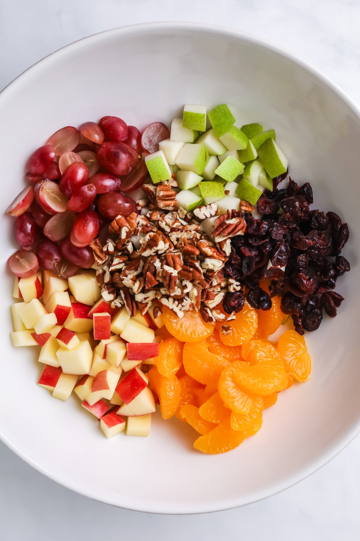 Thanksgiving fruit salad ingredients.