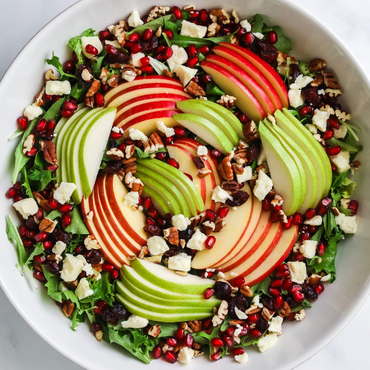 Thanksgiving salad with apples and pears.