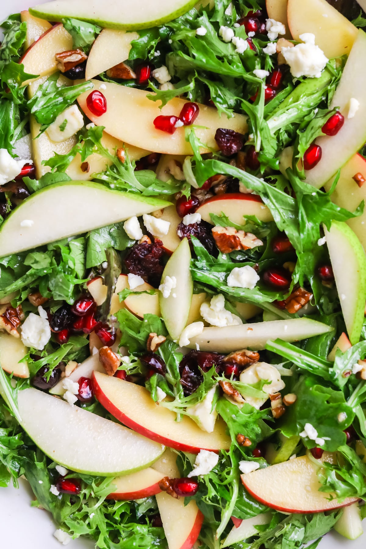 Thanksgiving salad with apple vinaigrette.