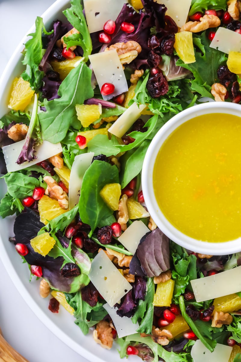 Christmas salad with orange vinaigrette.