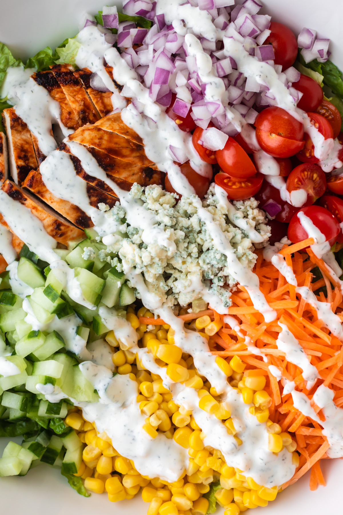 Buffalo chicken salad with ranch.