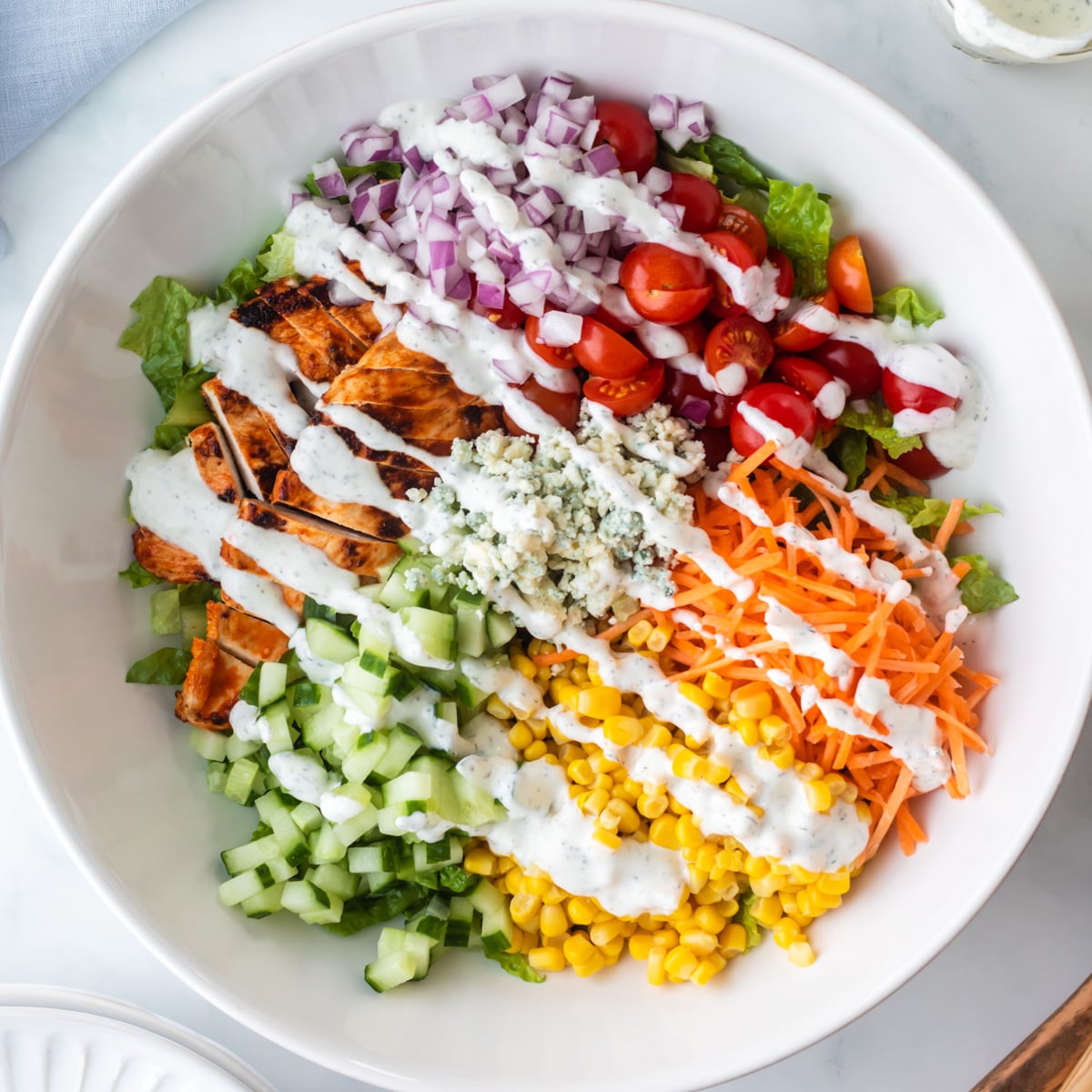 Buffalo chicken salad with ranch.