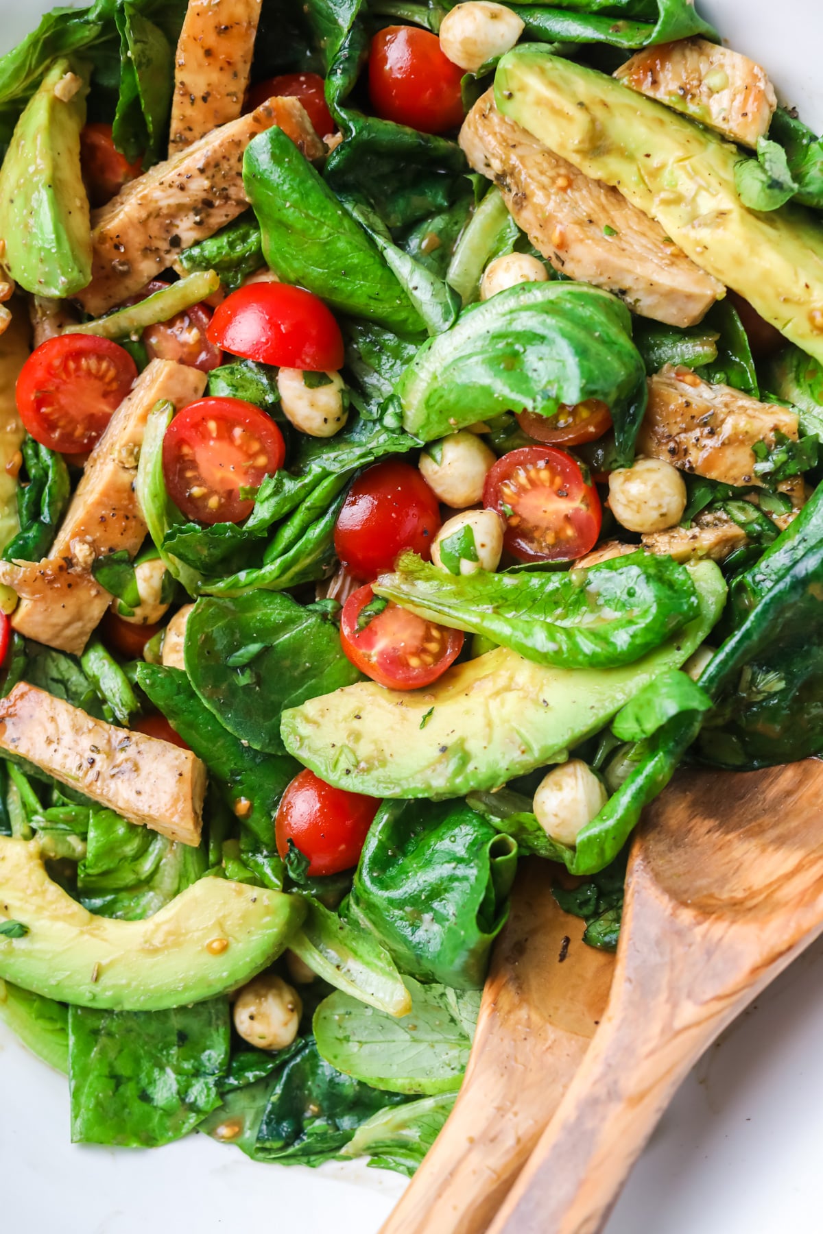 Chicken caprese salad with balsamic.