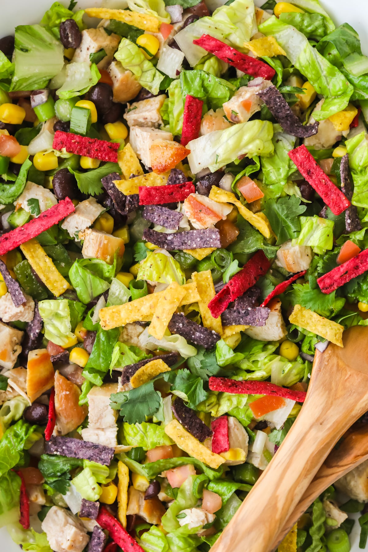 Tex Mex chopped salad with chicken.