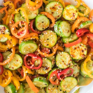 Cucumber pepper salad.