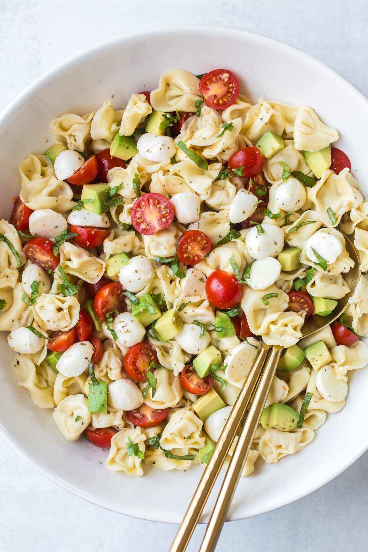 Caprese tortellini past salad.