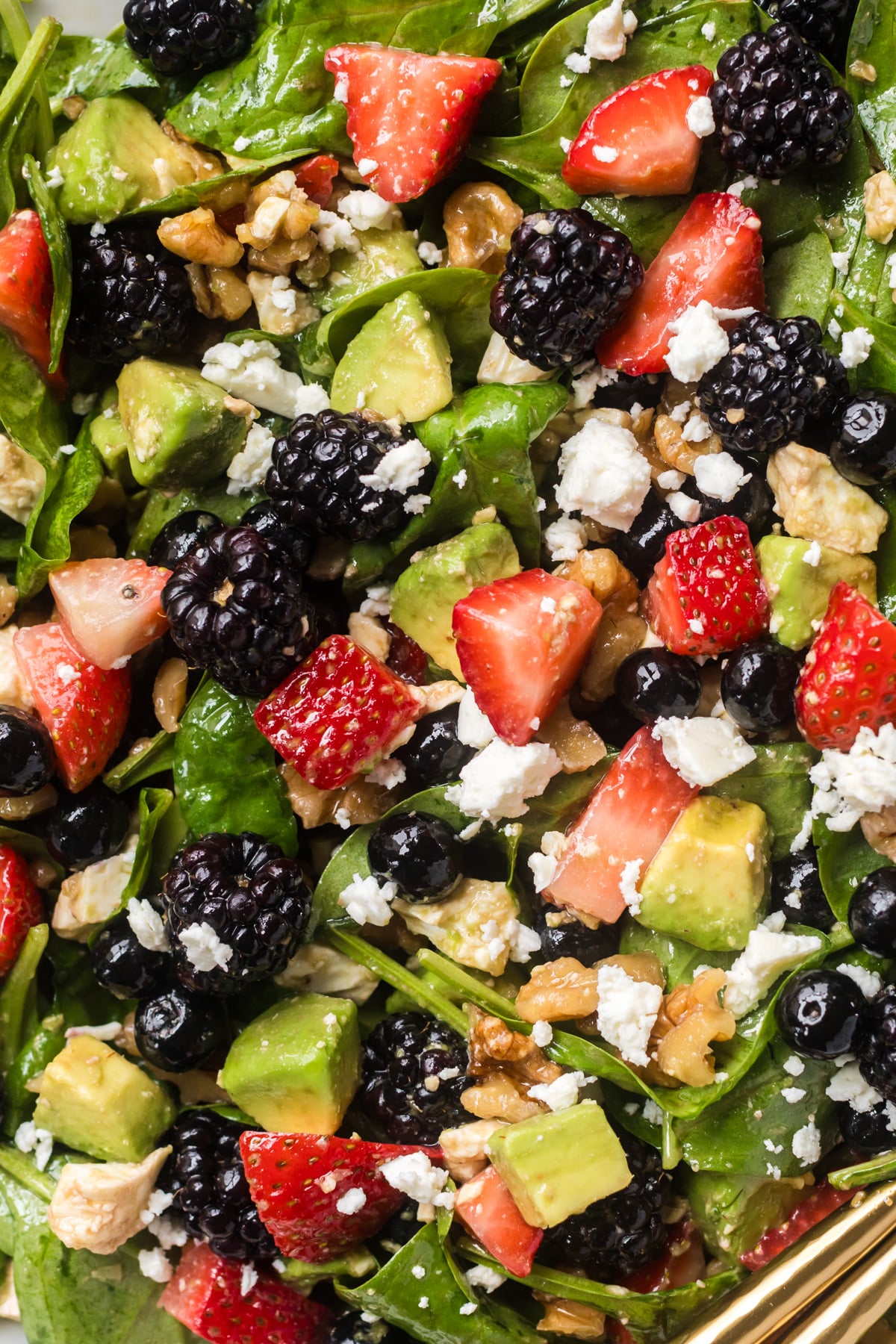 Summer berry salad with nuts.