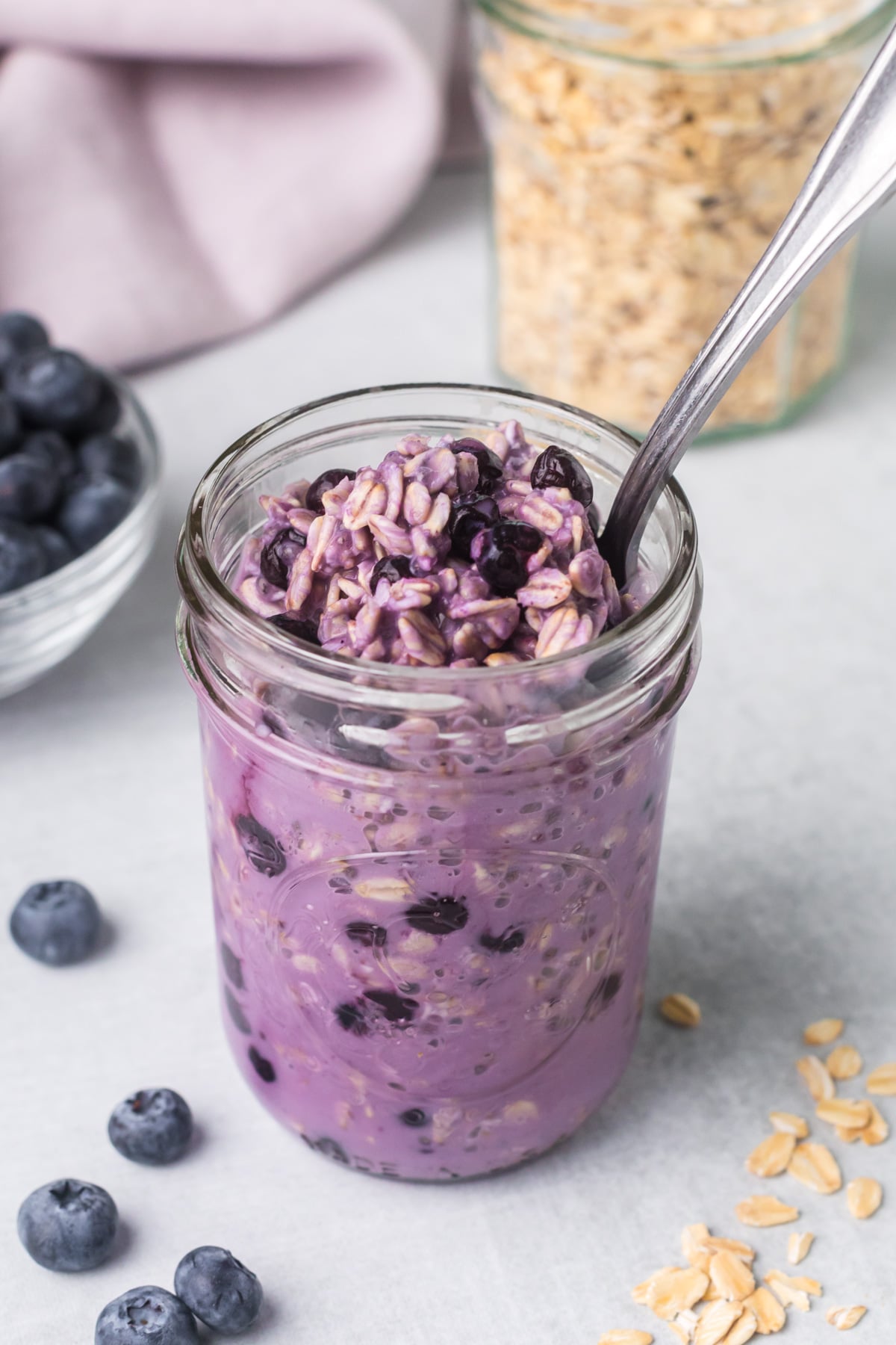 Blueberry overnight oats.