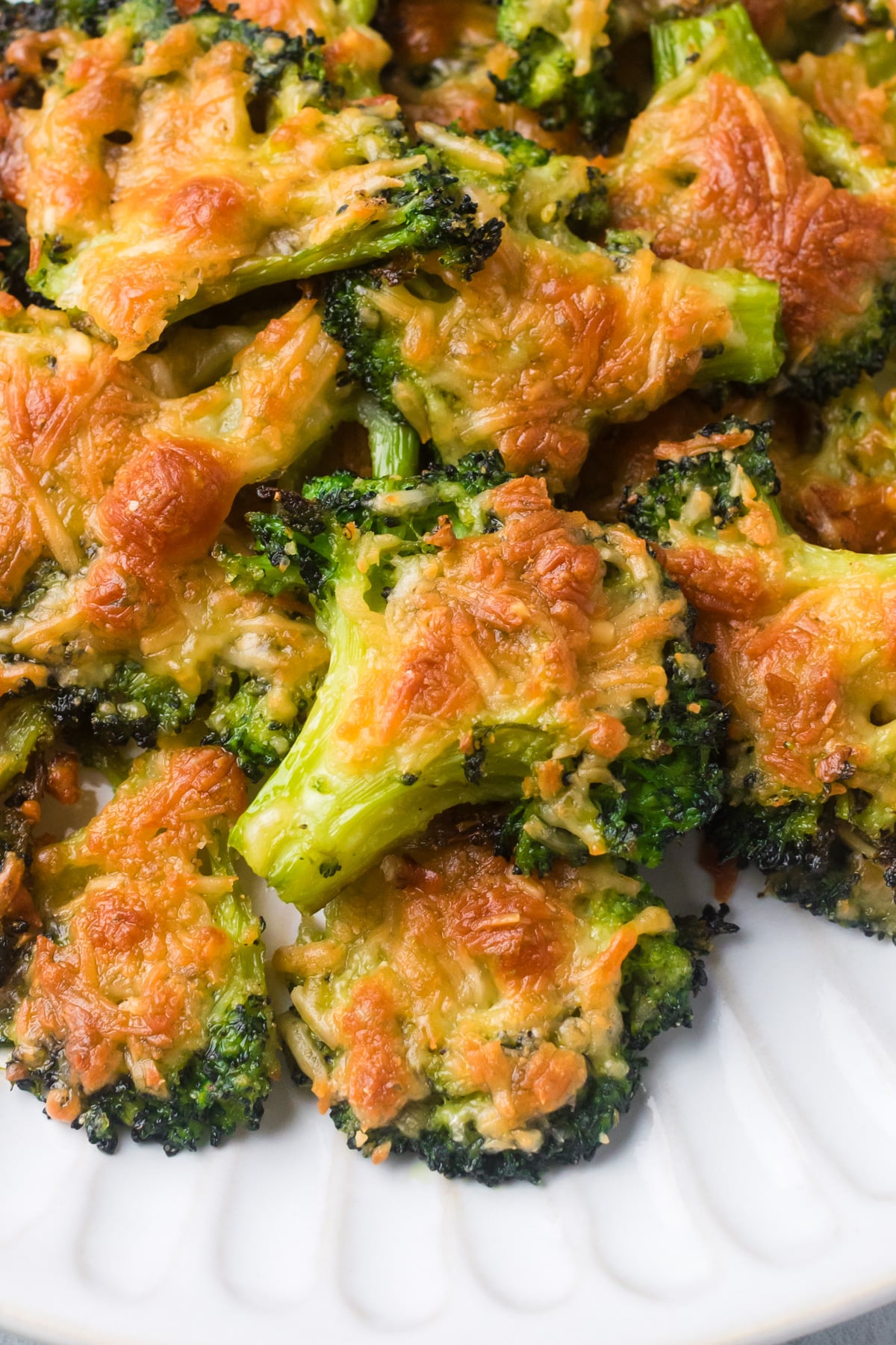 Crispy smashed broccoli with parmesan.