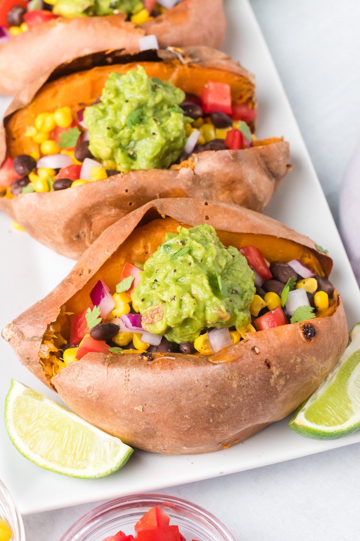 Black bean stuffed sweet potato.
